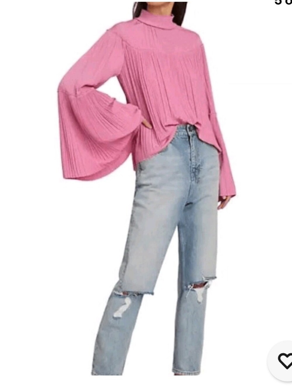 A.L.C. Tessa  Pleated Bell-Sleeve Pullover in Pink Size 2